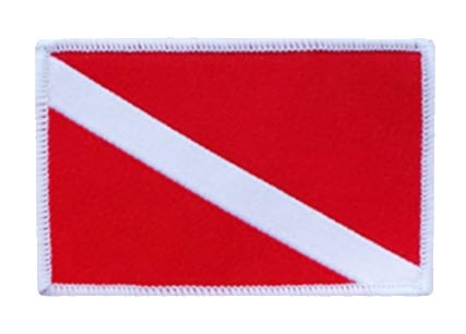 Insigne (patch) drapeau de plongée 1 3/4" x 2 3/4" (à coudre)
